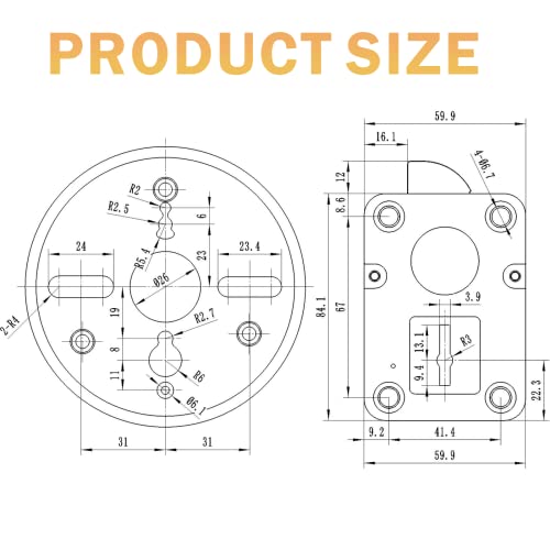 WAH YUE HING Digital Keypad Lock for Right Swing Bolt Safe, Secure Electronic Safe Lock