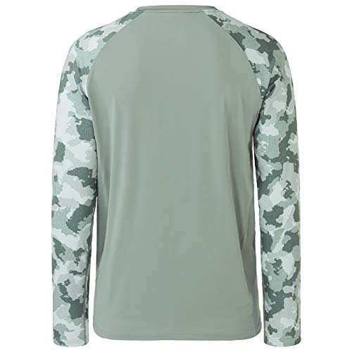 Men's UPF 50 Camo Fishing T-Shirt Long Sleeve Quick Dry Sweatshirt - X-Large Ash Grey/Ash Green