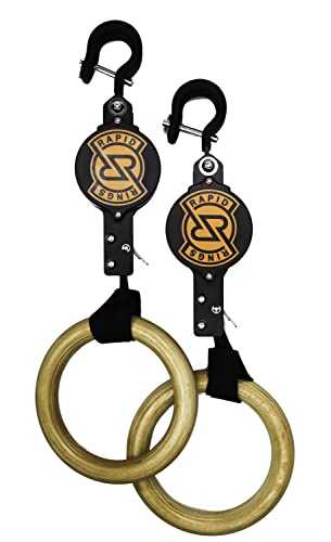 Portable Gymnastics Rings with Adjustable Straps - Wooden Workout Set