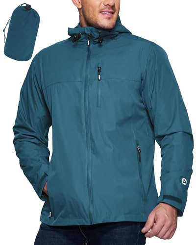 X-Large Waterproof Packable Rain Jacket for Men - China Blue