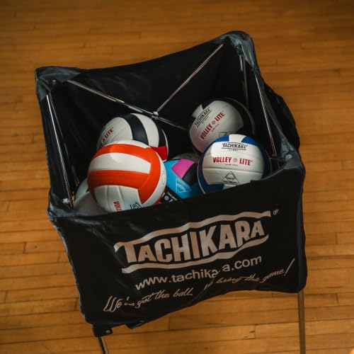 Tachikara Portable Ball Cart Black with 36 Capacity, Collapsible & Height-Adjustable