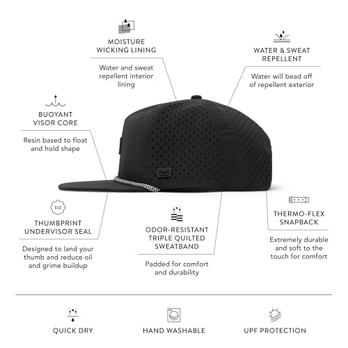 Men's Rope Hat Water-Resistant Coronado Brick Hydro Small Black