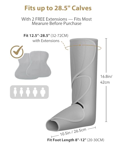Light Gray Compression Leg & Foot Massager Boots - Circulation & Swelling Relief