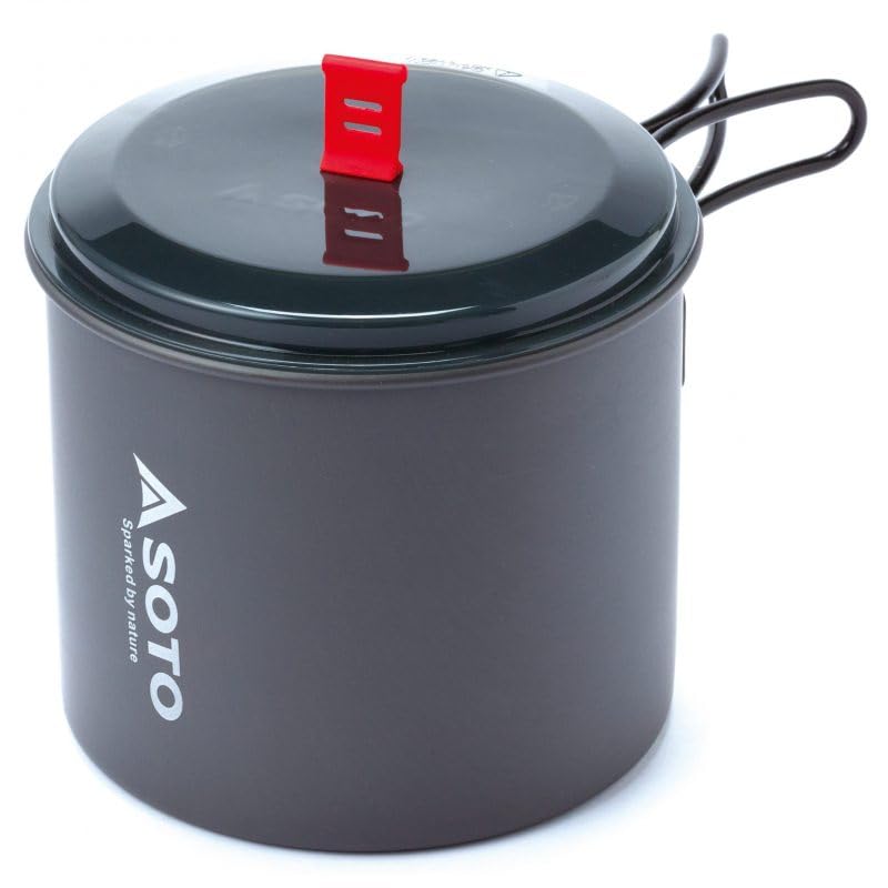 SOTO Amicus Camping Stove w/ Igniter & New River Pot - Windproof, Shock-Resistant, Portable