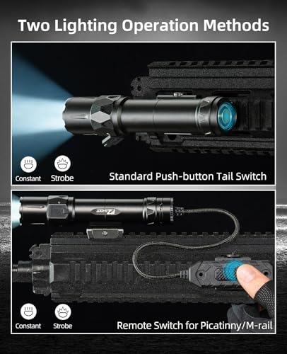 EZshoot 2500 Lumens Rifle Flashlight with Magnetic Remote Switch - Light Variation