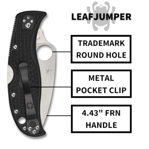 Spyderco LeafJumper Folding Pocket Knife with VG-10 Steel, Ergonomic Design