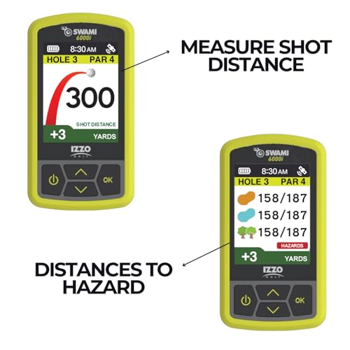 Izzo Swami 6000 Handheld Golf GPS Water-Resistant Color Display, 38,000 Course Maps, Model Varies, 3.75 x 2 x 1 inches