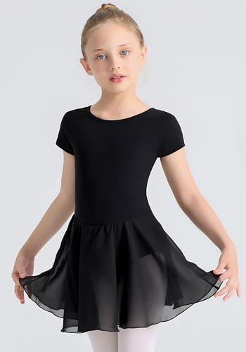 Girls Ballet Leotard for Toddlers with Criss-Cross Back - Black 4-5T