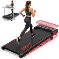 FOUSAE Black Red Walking Pad Treadmill with Incline 6.2MPH, LED Display, 2.75HP, Remote