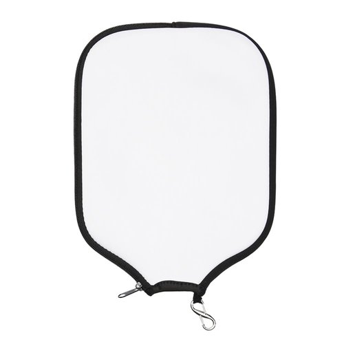 SUBLIMATION MASTER Neoprene Pickleball Paddle Cover, Double-Sided Design, Durable Neoprene Material, Built-In Metal Hook, Easy Maintenance, Normal Size, White