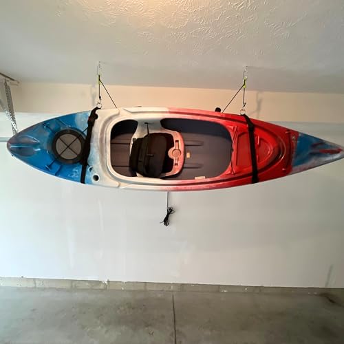 Kayak Ceiling Storage Hoist System - Heavy Duty Overhead Garage Rack