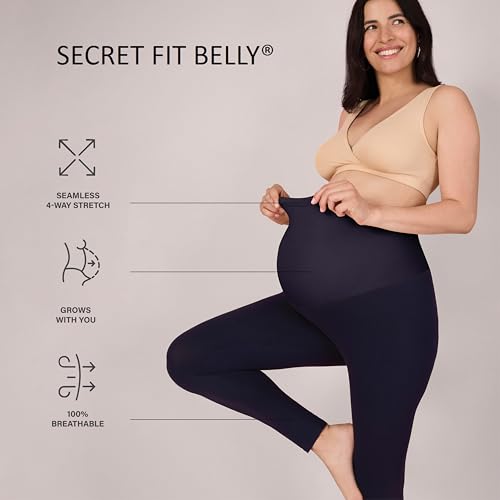 2-Pack Black Maternity Leggings with Secret Fit Belly - Full Length Pregnancy Support