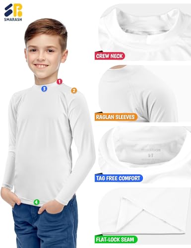 Toddler Boys Rash Guard Swim Shirt - UPF 50+ SPF Water Protection, White, 18-24 Months