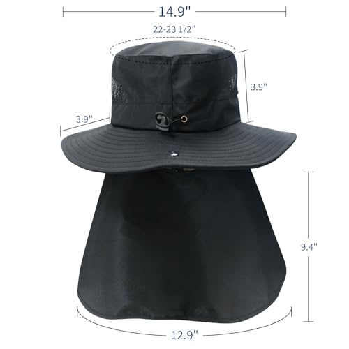 Sun Fishing Hat with Neck Flap UV Protection for Men Women - Lightweight & Foldable