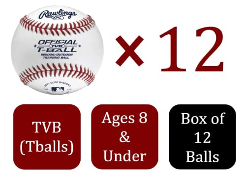 12 Count Youth T-Ball Set - Sponge Rubber Core, Indoor & Outdoor Use - Variation of T-Ball / Dozen