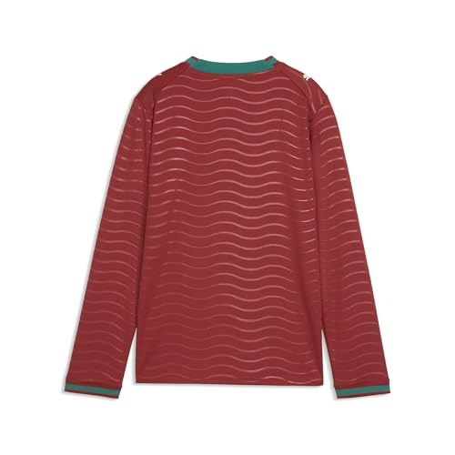 Junior Portugal Long Sleeve Replica Jersey - X-Large Club Red-Green Lagoon