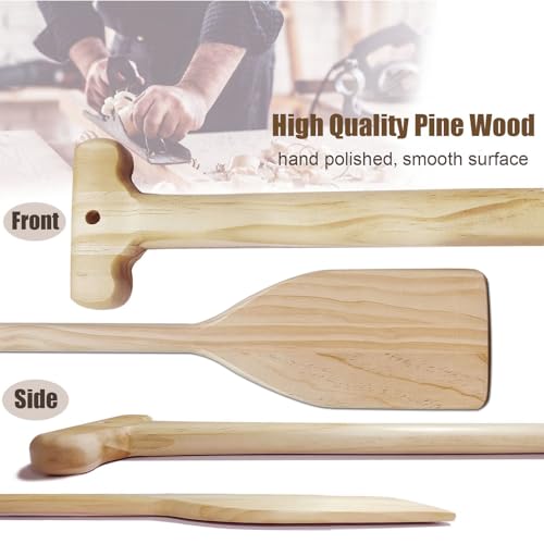 2.6ft Wooden Canoe Paddle Set - Handcrafted Pine Water Sports Oars