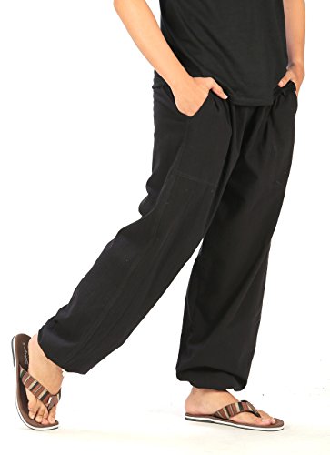 Men's Baggy Cotton Lounge Sweatpants XX-Large Black - Relaxed Fit