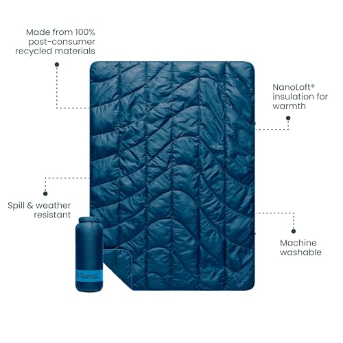 Rumpl Deepwater Travel Puffy Blanket - Ultra-Packable, Recycled, Waterproof