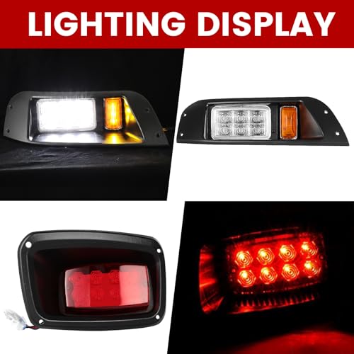 vvavv Black LED Golf Cart Light Kit for EZGO TXT 1996-2013 - Upgrade