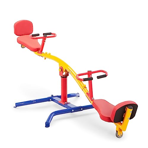 Kids Spinning Teeter Totter with Impact Absorbing Seats - Outdoor Playground Equipment