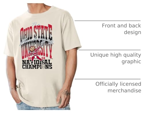 Ohio State Buckeyes 2024 National Champions T-Shirt - Ivory, X-Large