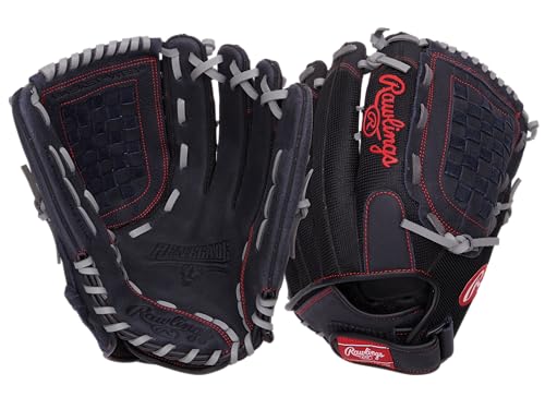 Baseball & Softball Glove Outfield 13 Inch Right Hand Throw Basket Web Black Grey
