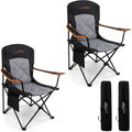 Fair Wind Black 2-Pack Padded Oversized Camping Chairs with Lumbar Support
