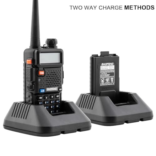 Baofeng UV-5R Dual Band Handheld Ham Radio Set with Programming Cable - 5 Pack