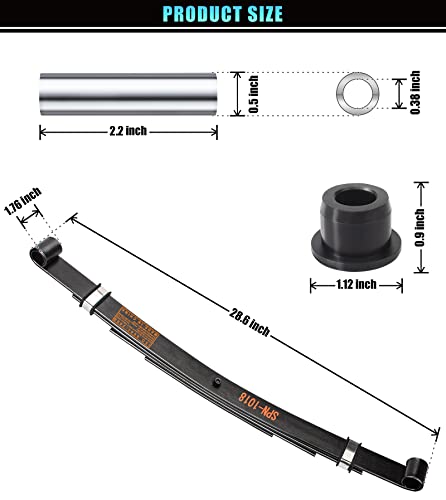 Geggkake Heavy Duty Rear Leaf Spring Bushings & Sleeves Kit for EZGO TXT Golf Cart