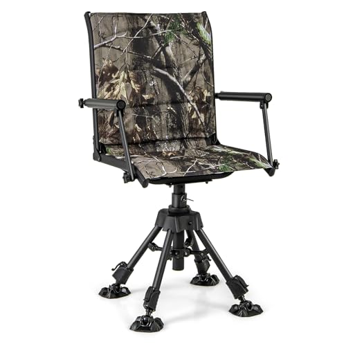 Camouflage 360° Swivel Hunting Chair with Adjustable Metal Legs