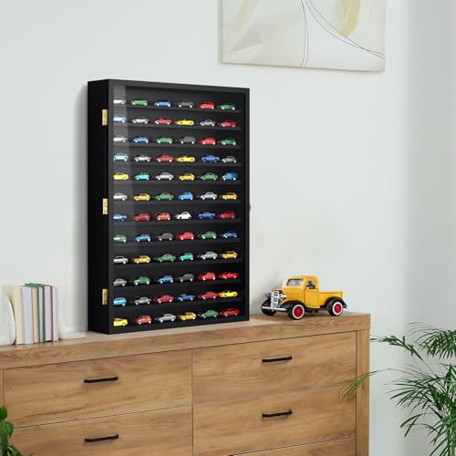 TJ.MOREE Large 1/64 Scale Model Car Wall Display Case with Lockable Door