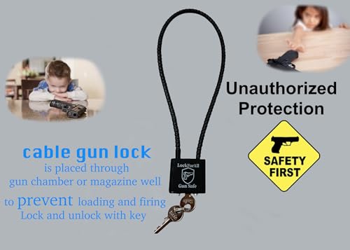 Lockforall 20 Pack Black 15" Keyed Alike Cable Gun Locks for Pistols Rifles & Shotguns