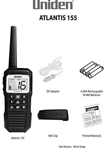 Uniden Atlantis 155 Handheld Marine Radio Waterproof VHF with NOAA Weather