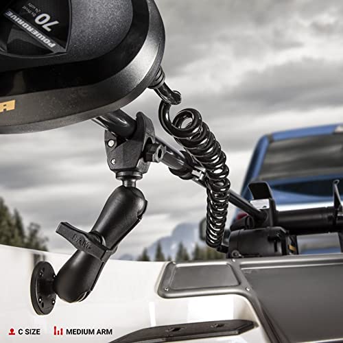 RAM Mounts Trolling Motor Stabilizer with Tough-Claw Rail Mount | Marine-Grade Aluminum