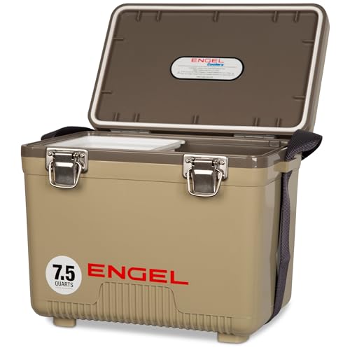 Engel 7.5 Qt Leak-Proof Hard Shell Drybox Cooler with Tan Variant