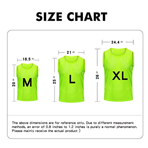 Youth & Adult Soccer Pinnies - Mesh Scrimmage Vests, Large Green