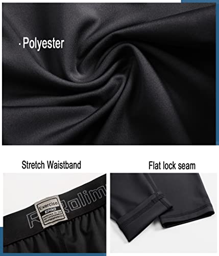Kids Small Black Youth Compression Leggings for Athletic Activity - Rolimaka
