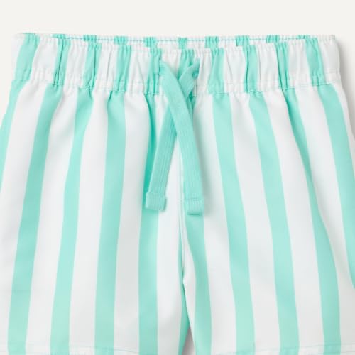 Kids' Woven Board Short Swim Trunk - Short Length, Bright Mint Green Stripe, Medium