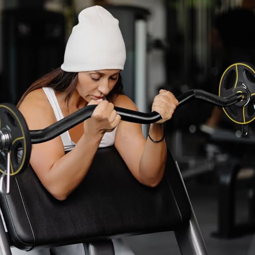 Black Olympic EZ Curl Barbell 2 Inch 4ft Bar for Home Gym Workout