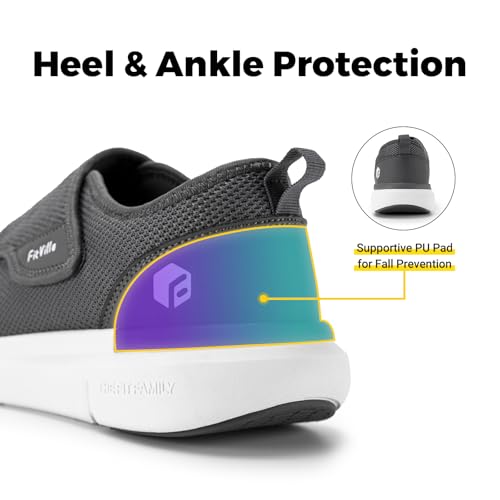 FitVille Extra Wide Diabetic Slip-On Shoes for Men Gray 11 Wide Deep – Swollen Feet, Pain Relief, Adjustable Walking Footwear