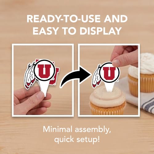 Desert Cactus Utah Utes Food Picks and Cupcake Toppers - 25 pcs