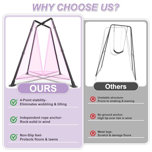 Multicolor 35-Inch Saucer Swing Set with Stand for Kids and Adults