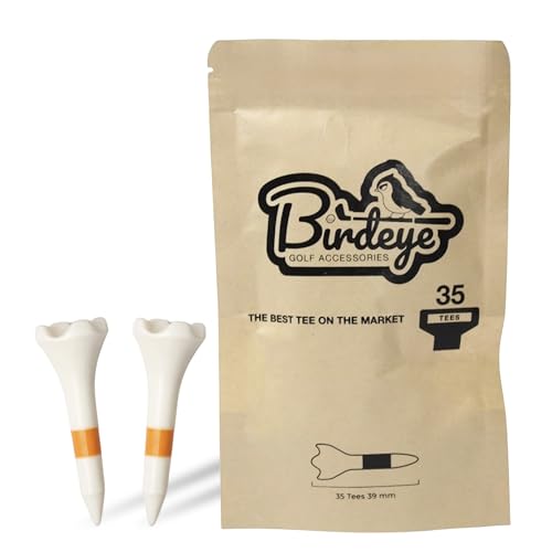 35-Pack Short Plastic Golf Tees (39mm) | Heavy-Duty & Reusable | Ideal for Irons, Hybrids & Fairway Woods | Visible Height Markers for Consistent Shots | Anti-Snap Design.