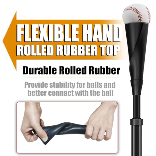 Portable Adjustable Baseball & Softball Batting Tee - Black, 25-47 Inches