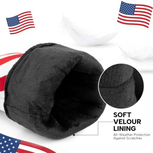 Vintage Patriotic Golf Headcovers Set for Fairway - USA Flag Design, 1 Piece - Red, Blue & White