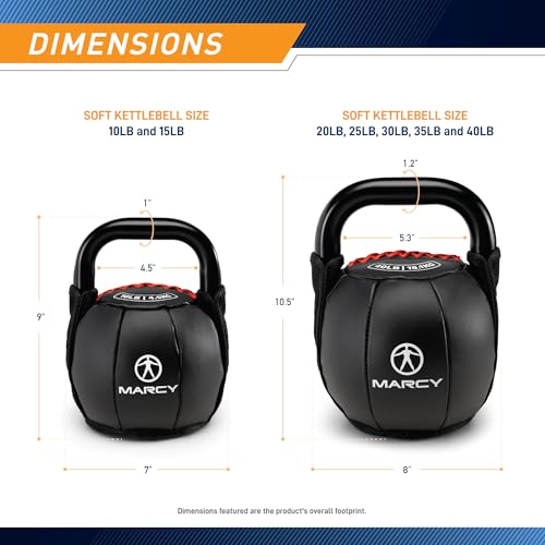 Rouge 40 LB Marcy Soft Kettlebell with Handle for Strength & Core Training