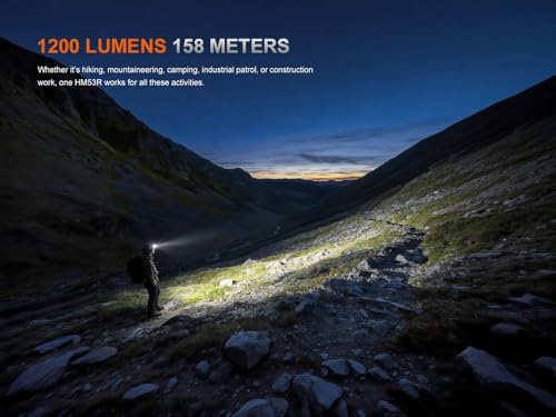 Fenix HM53R Rechargeable 1200 Lumen LED Headlamp with Red Light & Magnetic Tailcap