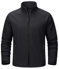 Men's Lightweight Softshell Waterproof Fleece Windbreaker Jacket - Small, Black
