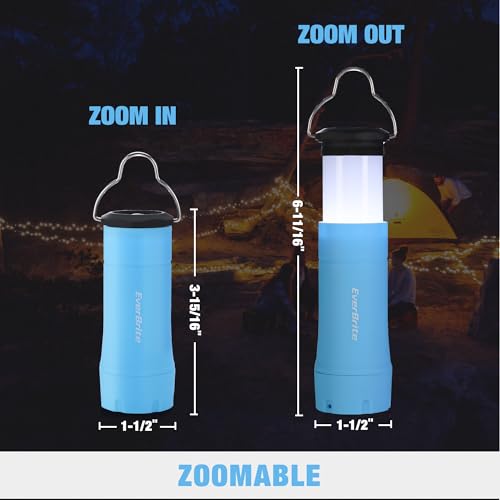 EverBrite Blue 2-in-1 Mini Lantern and Flashlight - Zoomable, Lightweight Camping Light